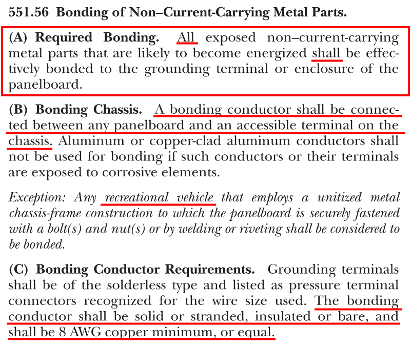 Required Frame Bonding