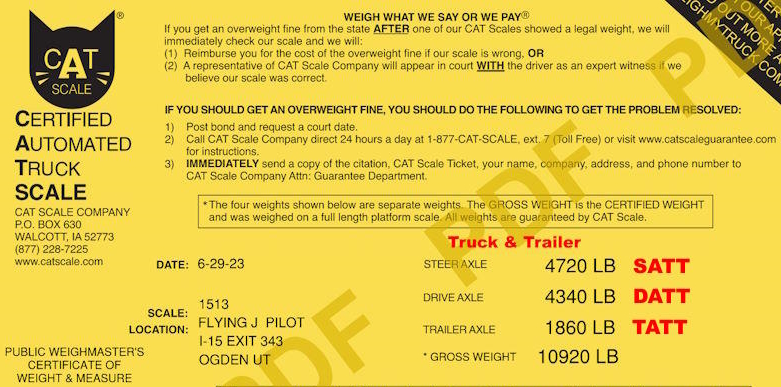 Truck & Trailer Weights